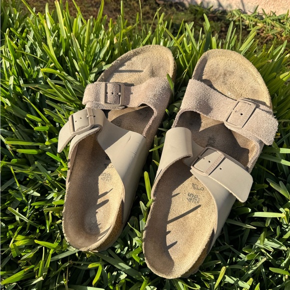 BIRKENSTOCK ARIZONA SPlit sandal leather Suede Grey/ Taupe size 45 - Picture 8 of 14